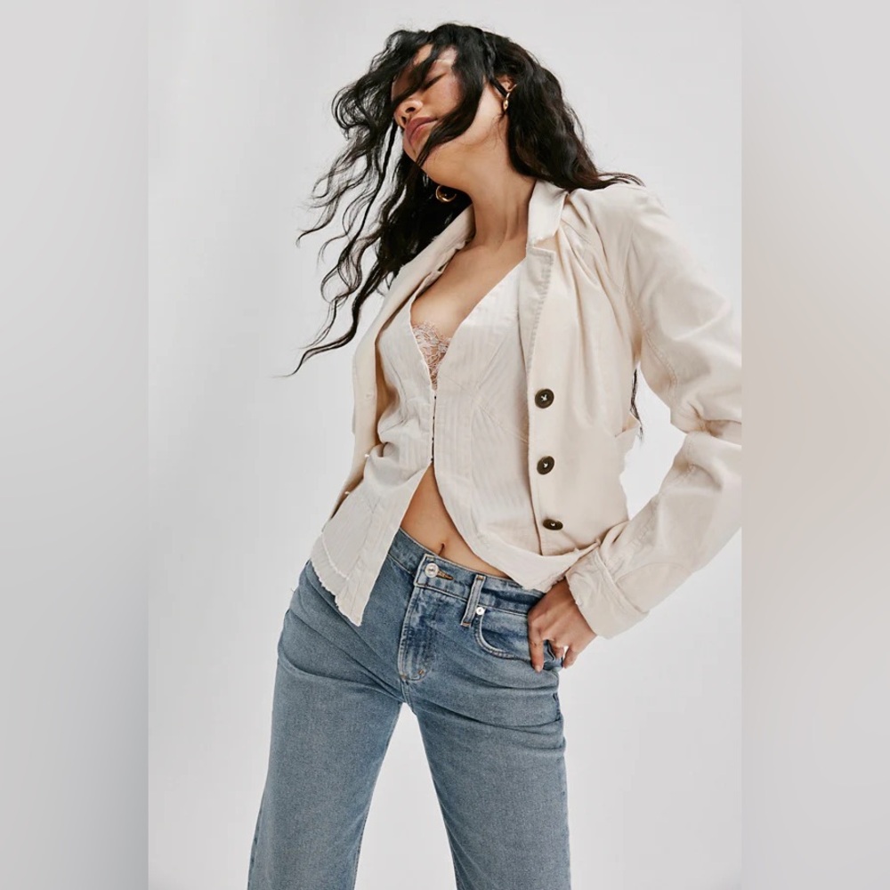 Free People | NWT Chic Off White Orly Cord Heritage Jacket
